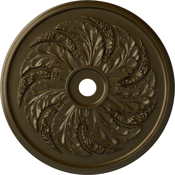 Ekena Millwork Sellek Ceiling Medallion (Fits Canopies up to 9"), Hand-Painted Brass, 42 1/8"OD x 1 7/8"P CM42SKBRS - main